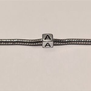 Silver A Spacer Charm for Pandora Style Bracelet